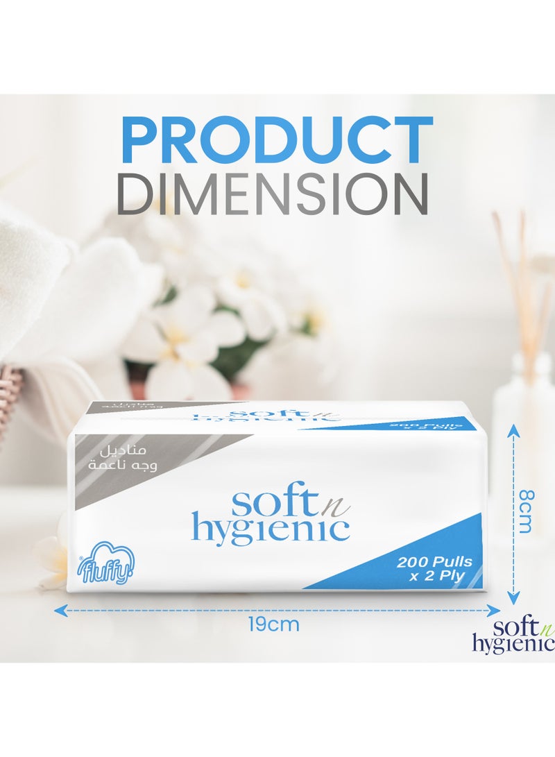 إس إن إتش باكينج عبوة من 10 مناديل ناعمة وصحية للوجه، 200 منديل ناعم من النايلون مع تغليف من النايلون - Image 2